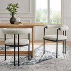 Modway - Turin Dos courbé Boucle et métal Chaise d’accent pour salle à manger - Black Pearl-Cadre métallique revêtu en poudre