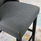 Modway - Baronet Bouton à touffe Tissu rembourré Tabouret de comptoir - Gris-Rembourrage en mousse dense