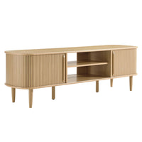 Modway - Contour 63 po Bois Meuble TV, Chêne-Meuble téléviseur moderne du milieu du siècle