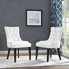 Modway - Regent Vinyle Fauteuil d’appoint de salle à manger Ensemble de 2 - Blanc-Pattes en caoutchouc noir