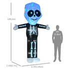 HOMCOM - Décoration de fantôme squelette gonflable d'Halloween de 9 - 8ft lumière intérieur extérieur - Noir et Blanc-Le gonflable peut être vidangé pour un rangement facile 