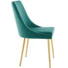 Modway - Viscount Accent moderne Performance Velvet Chaise à manger - Sarcelle-Pieds en acier inoxydable doré