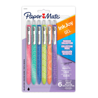 Paper Mate - Stylos gel InkJoy de Paper Mate - rétractables - pointe moyenne - 0,7 mm - noir - Paquet de 6-Sèche 3 fois plus vite pour réduire les bavures