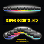 Bell+Howell - Lampes solaires LED multicolores pour clôture extérieure - Paquet de 4-2 modes d’éclairage: mode blanc pour l’usage quotidien + 10 modes couleurs changeantes pour déco festive et ambiance sur clôtures et terrasses