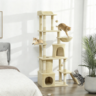 PawHut - Arbre à chat, grande tour à chat 67 po avec 7 poteaux à griffer - beige-Design à plusieurs niveaux avec une échelle pour créer un chemin de grimpe facile pour les chatons
