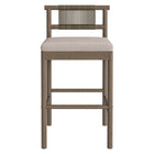 Modway - Eleni Terrasse extérieure Bois de teck Tabourets de bar Ensemble de 2 - Caillou-8
