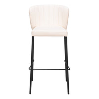 Zuo - Linz Tabouret de bar - Crème - Ensemble de 2-Empilable pour un rangement peu encombrant