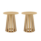 Manhattan Comfort - Lot de 2 tables d’appoint modernes Layla 90 cm - Chêne naturel-Ensemble de tables d’appoint modernes pour salon, lot de 2