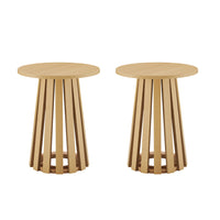 Manhattan Comfort - Lot de 2 tables d’appoint modernes Layla 90 cm - Chêne naturel-Ensemble de tables d’appoint modernes pour salon, lot de 2