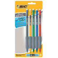 BIC - Extra Comfort Porte-mines - 0,5 mm - HB - Paquet de 5-Portemine à prise caoutchoutée pour plus de confort