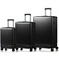 CHAMPS - Ensemble de bagages extensibles  3 pièces - à parois rigides Collection Fresh II - Noir-Materieau Polycarbonate