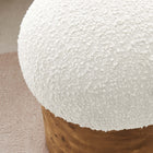 Modway - Breeze Boucle Tapis Ottoman - Burl d’ivoire-Construction en bois d’acacia et contreplaqué