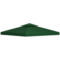 Outsunny - Toit de rechange pour auvent de gazebo carré à 2 niveaux 10 pi L x 10 pi l, vert-La toile de remplacement convient à une structure de 3 x 3(m)/9,8 po x 9,8 po