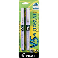 Pilot – Stylos à bille roulante Hi-Tecpoint V5 – violet – paquet de 2  -Technologie innovante d’encre liquide pour une écriture exceptionnellement fluide