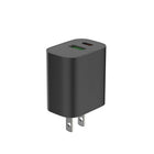 Evry - Chargeur mural 30 W USB-A et USB-C - Noir-Ports doubles : 1 x USB-C, 1 x USB-A
