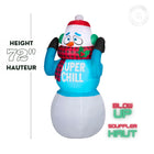 GEMMY - Bonhomme de neige gonflable de Noël animé et frissonnant - 183 cm-Pour usage intérieur et extérieur