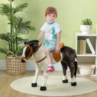 Qaba - Standing Ride-On horse with neighing sound, soft padding - brown-Les effets sonores de hennissement offrent une expérience de chevauchée plus authentique 
