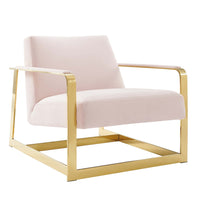 Modway - Seg Performance Velvet Chaise d’accent - Or Rose-Chaise d’accent moderne