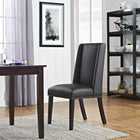 Modway - Baron Cuir végane Chaise à manger - Noir-Pieds en caoutchouc massif