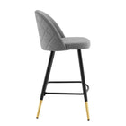 Modway - Cordial Tissu Tabourets de comptoir - Gris clair - Ensemble de 2-Limite de poids des selles de comptoir : 300 lb