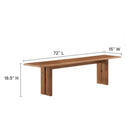 Modway - Amistad 72" Bois Banc - Noyer-Construction en bois massif de manguier
