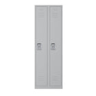 Ceha - Série RH, batterie de 2, casier 1 niveau avec aérations à persiennes, poignée encastrée - gris clair-Conçu pour résister à une utilisation intensive quotidienne