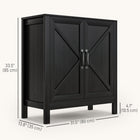 HOMCOM - Armoire de rangement de cuisine style ferme 31,5 po L - noir-Faibles émissions de formaldéhyde grâce au panneau de particules de qualité P2 