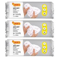 JOVI - Argile séchée à l'air libre - Barres de 1,1 lb - Blanc - Paquet de 3-Texture fraîche et agréable : découvrez le plaisir de travailler avec l'argile séchante à l'air JOVI, dotée d'une texture fraîche et agréable qui procure une sensation de fraîcheur au toucher. Sa consistance humide la rend exceptionnellement facile à façonner et à manipuler, vous permettant de donner vie à vos visions créatives sans effort.