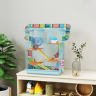 PawHut - Cage pour Hamster 18,5 po L avec Système de Tubes & Roue d'Exercice - Bleu Clair-La petite maison sur le perchoir offre un endroit confortable pour se reposer