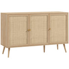 HOMCOM - Buffet 47,2 po L, armoire de rangement, bois naturel-Grand espace de rangement avec deux armoires de rangement 
