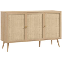 HOMCOM - Buffet 47,2 po L, armoire de rangement, bois naturel-Grand espace de rangement avec deux armoires de rangement 