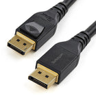 Startech - Câble 13 pi (4 m) certifié VESA DisplayPort vers DisplayPort - Noir-Câble haute performance : 13 pieds Le câble certifié VESA supporte 8K 60Hz (7680x4320), 4K 120Hz (3840x2160), 32,4 Gbps de bande passante, HDR10 pour un rapport de contraste élevé, HBR3, audio 32 ch, MST, GTC pour une synchronisation précise des canaux audio & 3D stéréo (2560x1600p 120Hz)
