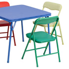 Flash Furniture – Ensemble coloré 5 pièces de 20 1/4 (po) pour enfants avec table pliante et chaise, bleu/vert/rouge/jaune-Pour une utilisation commerciale et résidentielle