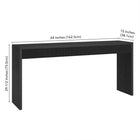 Hudson&Canal - Console rectangulaire cannelée Lawrence de 162,5 cm de large, finition grain noir-Dimensions du produit : 64 po L x 15 po l x 29,5 po H