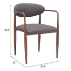 Zuo - Zens Chaise de salle à manger - Gris truffe - Ensemble de 2-6