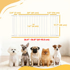 PawHut - Porte pour chien 26"-37" L - 18" H et 2 extensions - Blanc-Barres supplémentaires empêchent les chiens de se faufiler par les bords