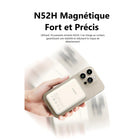 UGREEN - Mini batterie externe magnétique sans fil 20 W 10 000 mAh - Blanc-Recharge de Deux Appareils Simultanément : En plus de la recharge sans fil, la batterie magnétique UGREEN est dotée d’un port USB-C qui vous permet de recharger un autre appareil en même temps. Profitez de la recharge rapide sans fil 7.5W et de la recharge rapide filaire USB-C simultanément pour plus de commodité.