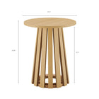 Manhattan Comfort - Layla Table d’appoint moderne 45 cm - Chêne naturel-Base conique à lattes unique offrant stabilité et touche moderne
