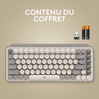 Logitech - POP Keys Clavier mécanique sans fil avec touches emoji personnalisables - Brume-Les pièces en plastique du clavier POP Keys contiennent du plastique post-consommation certifié recyclé (Blast: 41%; Daydream, Heartbreaker, Mist et Cosmos: 20%. Hors les plastiques de l'assemblage du circuit imprimé et de l'emballage