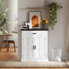 HOMCOM - Petit buffet moderne 30 po avec portes de rangement - blanc-Assemblage requis