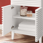 Modway - Render 24" Vanette de salle de bain - Blanc Noir-Portes doubles à fermeture douce