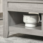 HOMCOM - Table basse relevable avec rangement caché et étagères ouvertes - gris clair-Couleur : gris clair