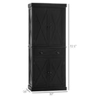 HOMCOM - Buffet de cuisine autoportant avec 4 portes - noir-Les portes magnétiques avec poignées rondes facilitent l'ouverture et la fermeture 