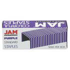 JAM Paper - Agrafes colourées de taille standard - violet - Paquet de 5000-Taille : Standard (0,5 x 0,25 pouces) | 1/2 pouce de large et 1/4 pouce de long