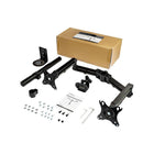 Startech - Bras double moniteur pour montage de bureau - Serre-serre de bureau compatible VESA pour écrans jusqu’à 32" -Installation réglable : Utilisez la pince de bureau (C-clamp) pour monter et serrer facilement à la main sur un bureau (40-85 mm d’épaisseur) et des clips de gestion de câbles pour tenir des outils afin d’ajuster rapidement la hauteur et l’angle