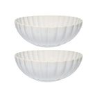 Casa Domani - Bol de service Solare Cream 22 cm - Lot de 2-Fabriqué en grès