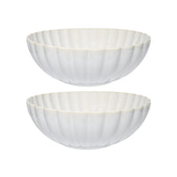Casa Domani - Bol de service Solare Cream 22 cm - Lot de 2-Fabriqué en grès