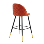 Modway - Cordial Performance Velvet Tabourets de bar - Orange - Ensemble de 2-Capacité de poids du tabouret de bar : 300 lb