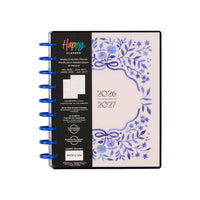 The Happy Planner - Planificateur daté format classique 2026–2027 à reliure à disques - 9-3/4 po x 5-5/16 po - Bleus champêtres-Comprend 12 mois de calendriers et de pages hebdomadaires (juillet 2026 – juin 2027)