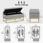 HOMCOM - Banc ottoman de rangement rembourré à dessus rabattable - gris-Le rembourrage épais en mousse avec surface en lin offre une assise confortable 